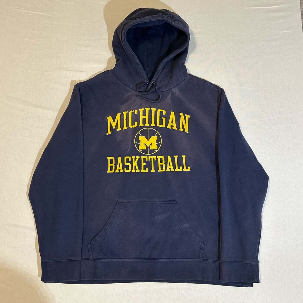 Fanatics Michigan Wolverines Basketball Navy Blue Hoodie Sweatshirt Size 2XL